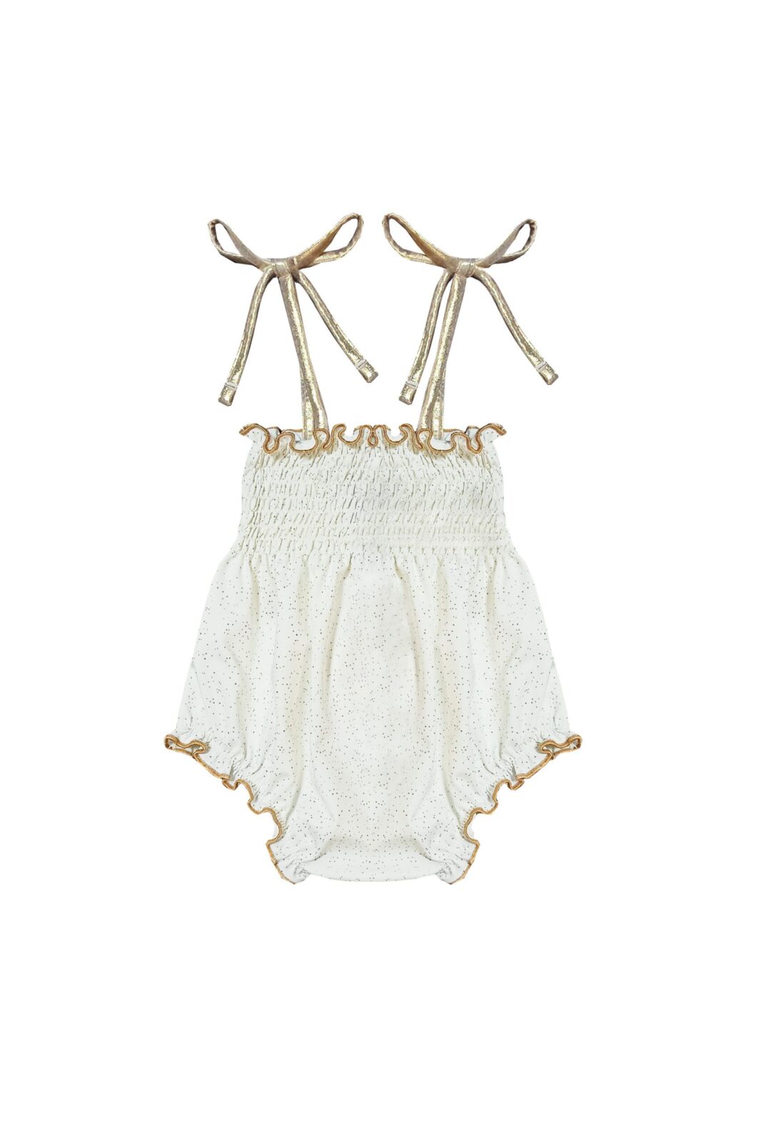 Ivory Glitter Capri Bubble Swimsuit