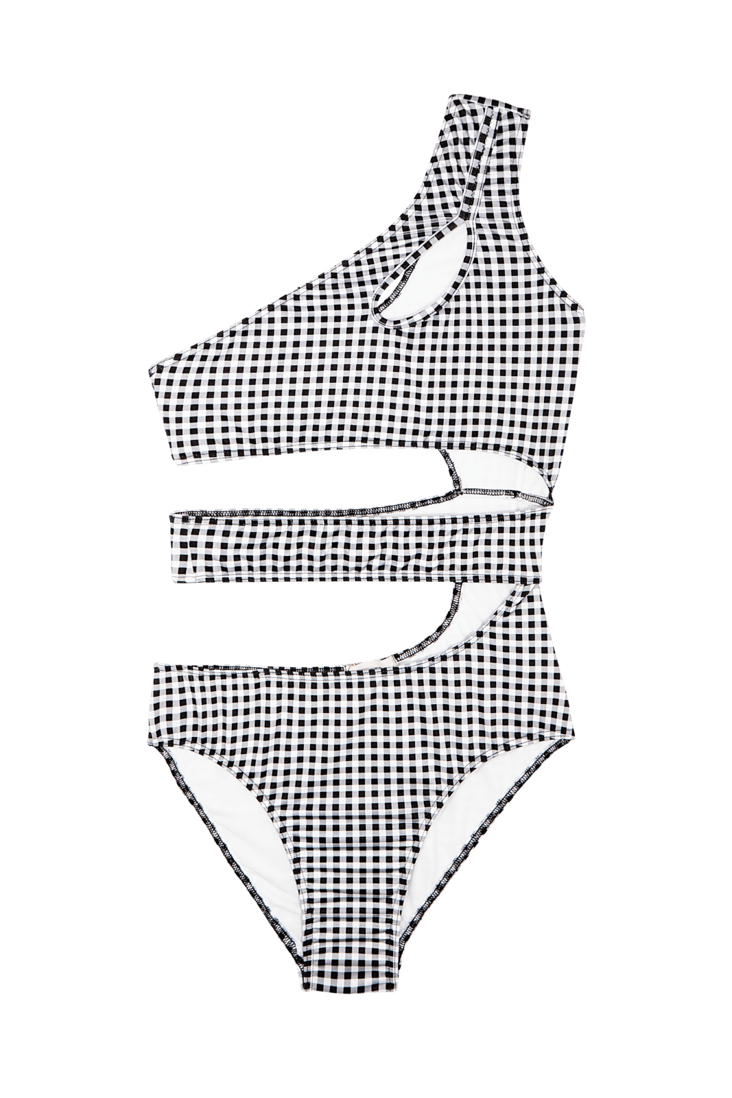 Black and White Ibiza Woman Geometric Swimsuit