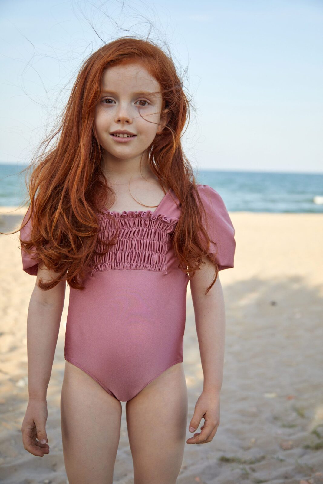 Dusty Pink Baby Saint Tropez Sleeves Swimsuit