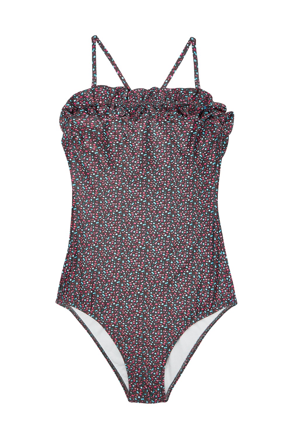 Multicolor dots Mikonos Ruffle Swimsuit