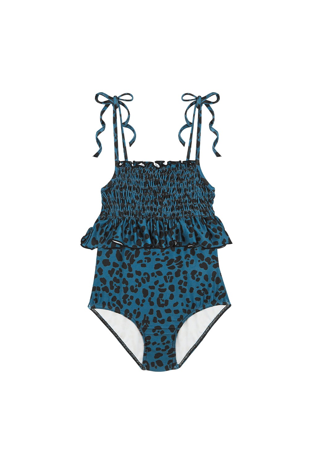 Teal Blue Cerdeña Smocked Swimsuit