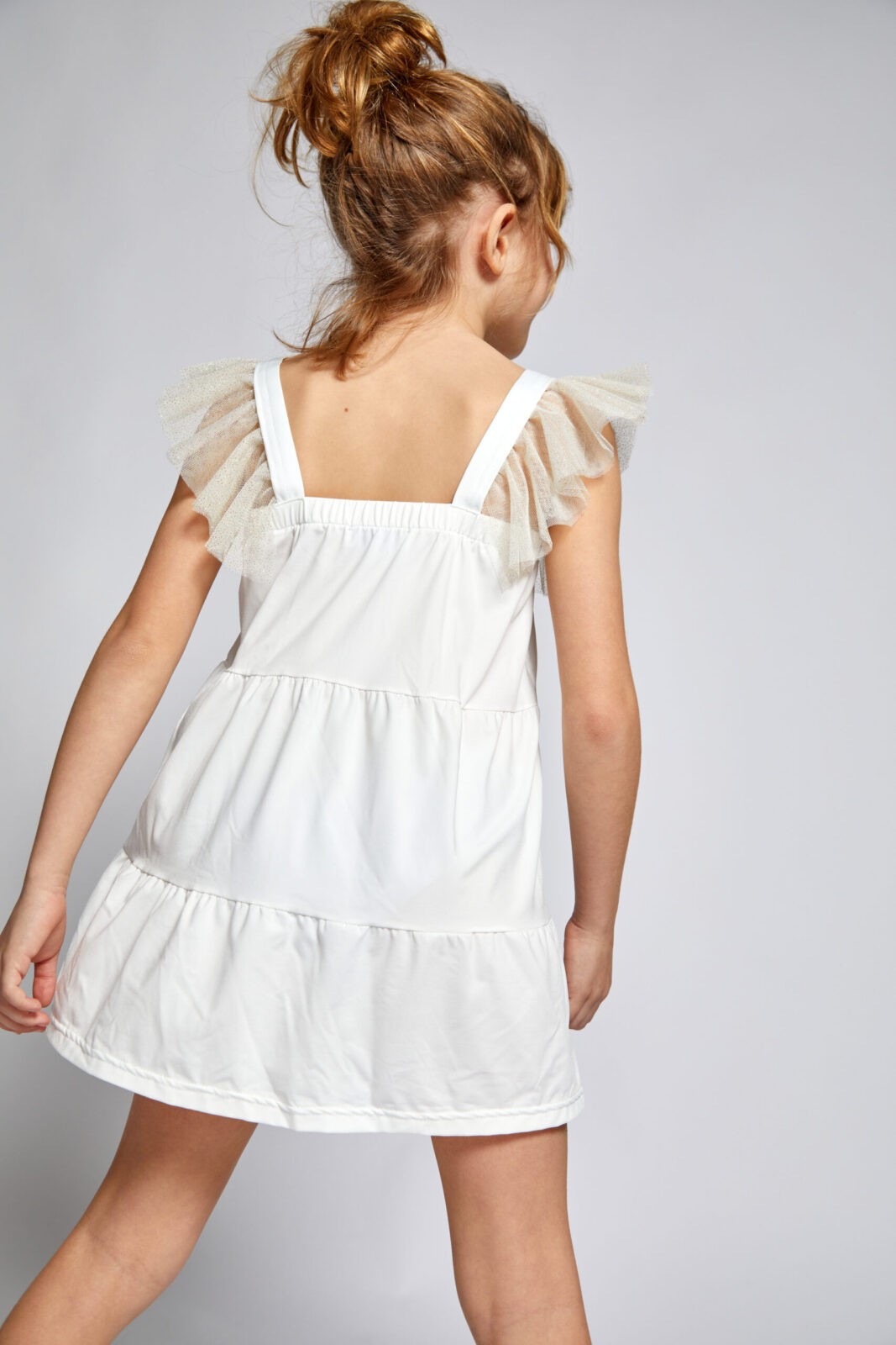 White, Comte Girl Triple Flounce Dress