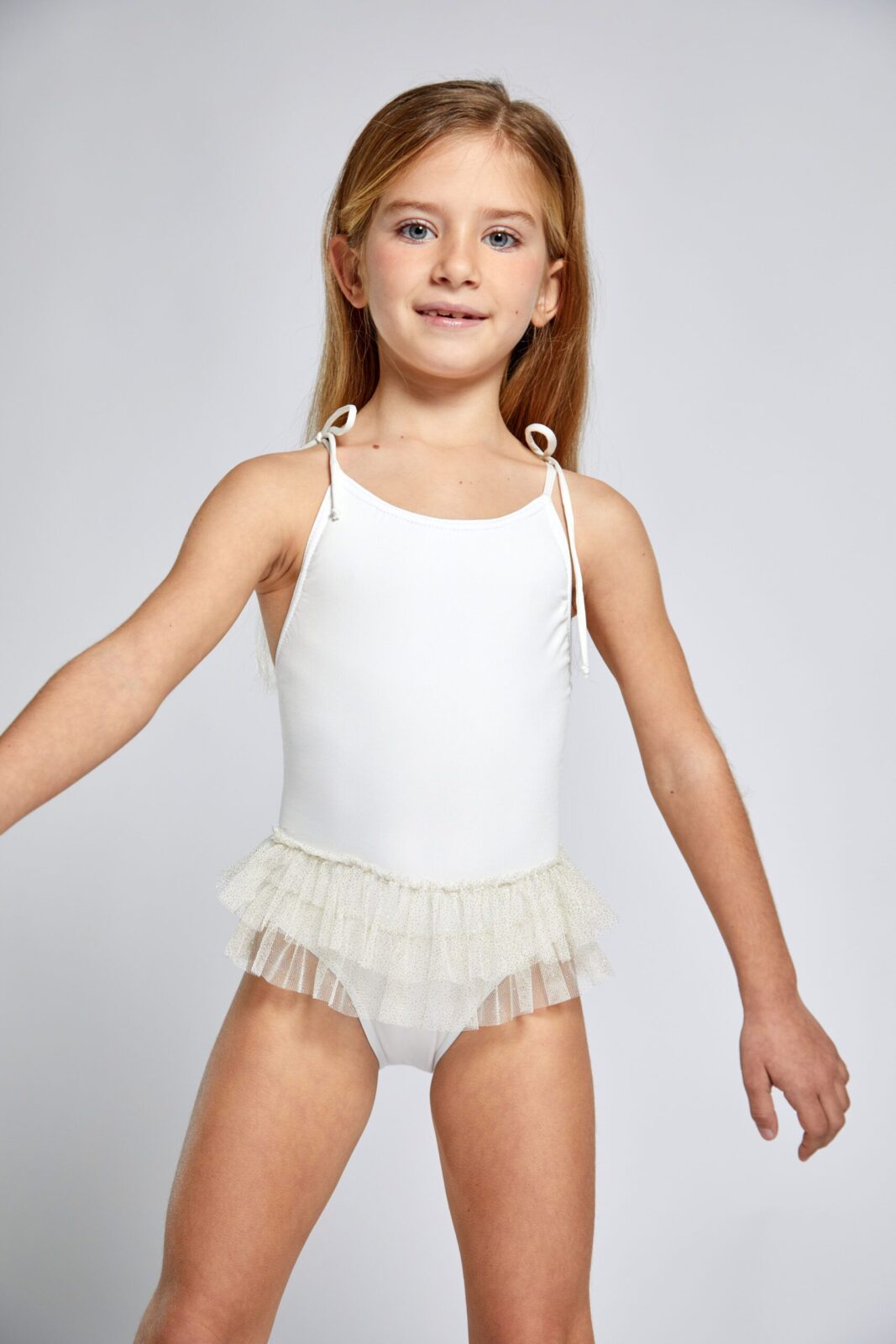 White, Comte Baby Girl Dancer Swimsuit