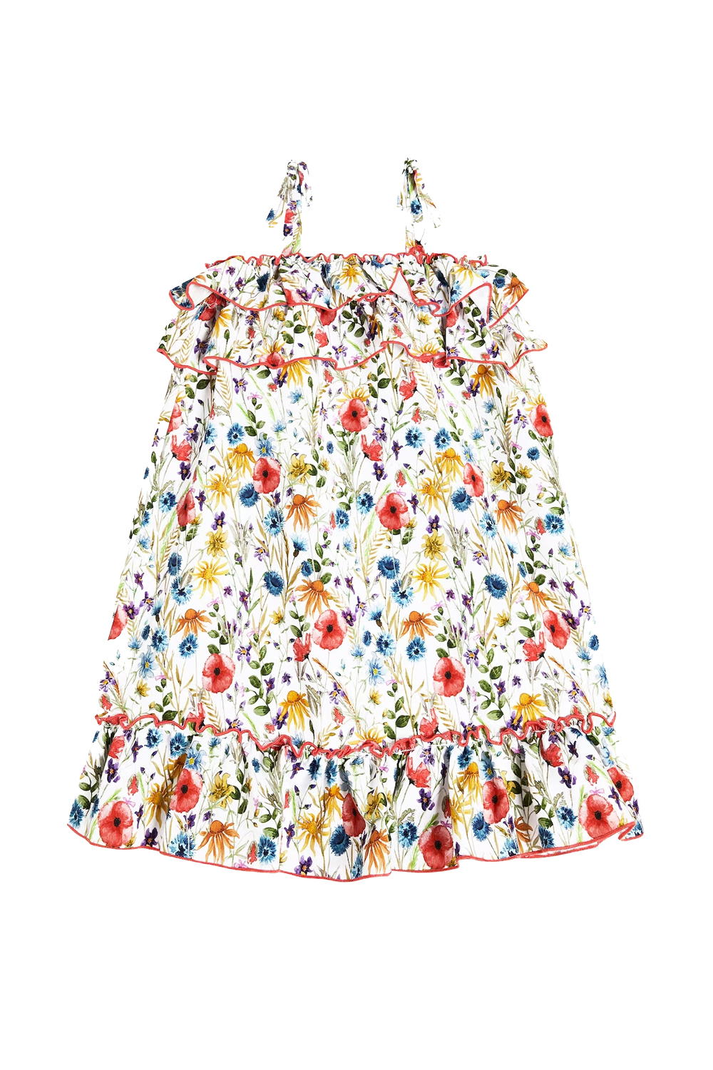 Multicolor Macarelleta Double Ruffle Baby Girl Dress